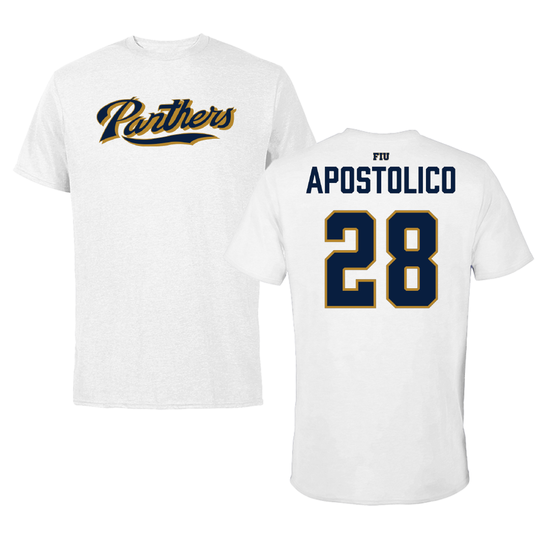 Florida International University Soccer White Tee - #28 Ambar Apostolico