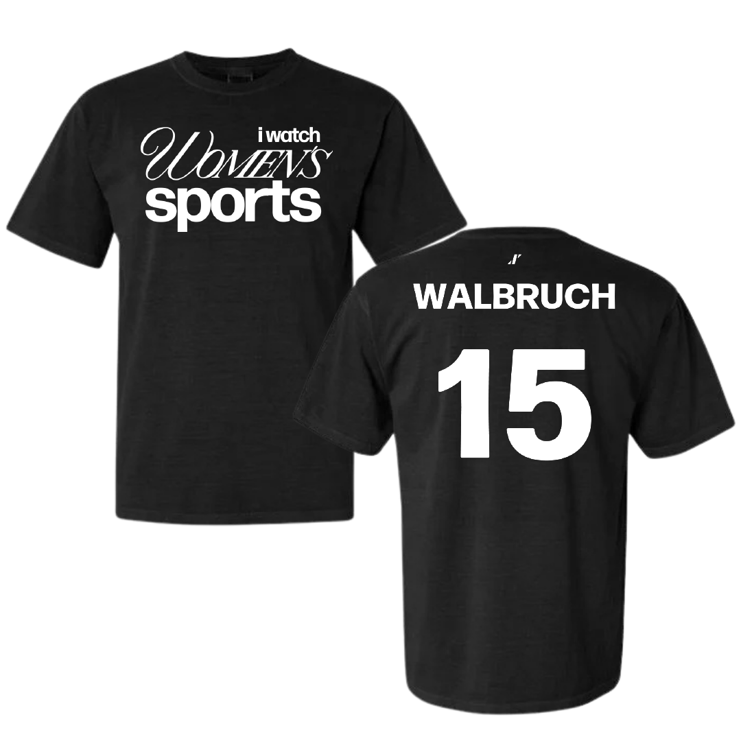 Brigham Young University Soccer Black WHM Comfort Colors Tee - #15 Ellie Walbruch