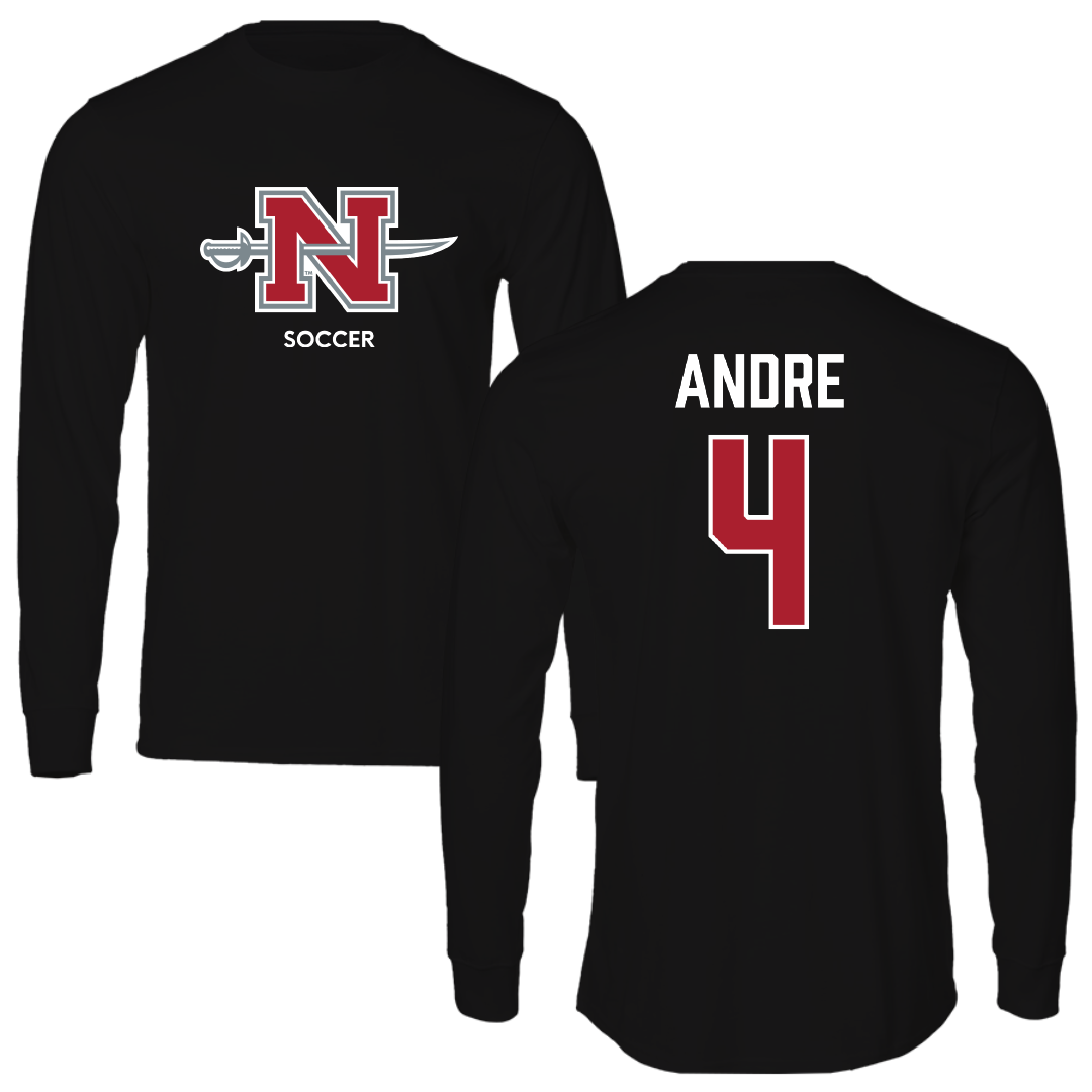 Nicholls State University Soccer (W) Black Mascot Performance Long Sleeve - #4 Lauren Andre