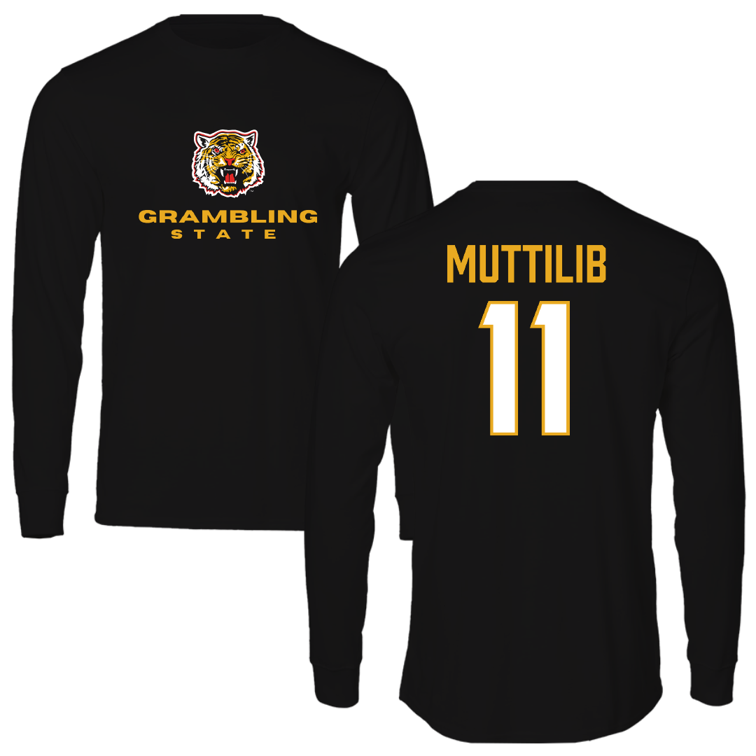 Grambling State University Basketball Black Long Sleeve - #11 Jamil Muttilib
