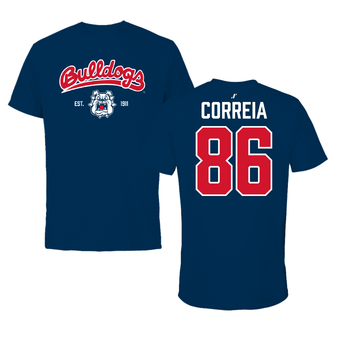 Fresno State University Football Navy General Tee - #86 Gavin Correia