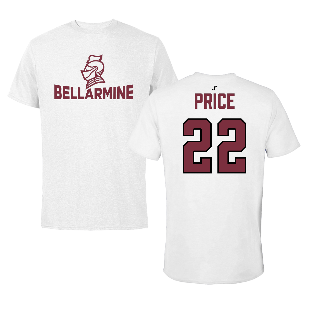 Bellarmine University Soccer White Performance Tee - #22 Mckenzie Price