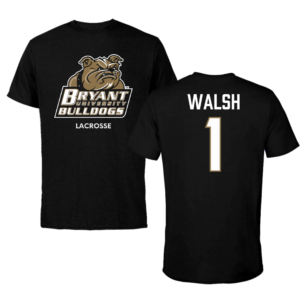 Bryant University Lacrosse (M) Black Tee - #1 Patrick Walsh