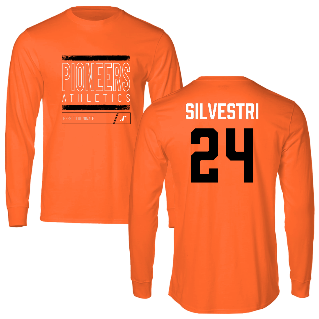 Tusculum University Soccer Orange Dominate Performance Long Sleeve - #24 Hailey Silvestri
