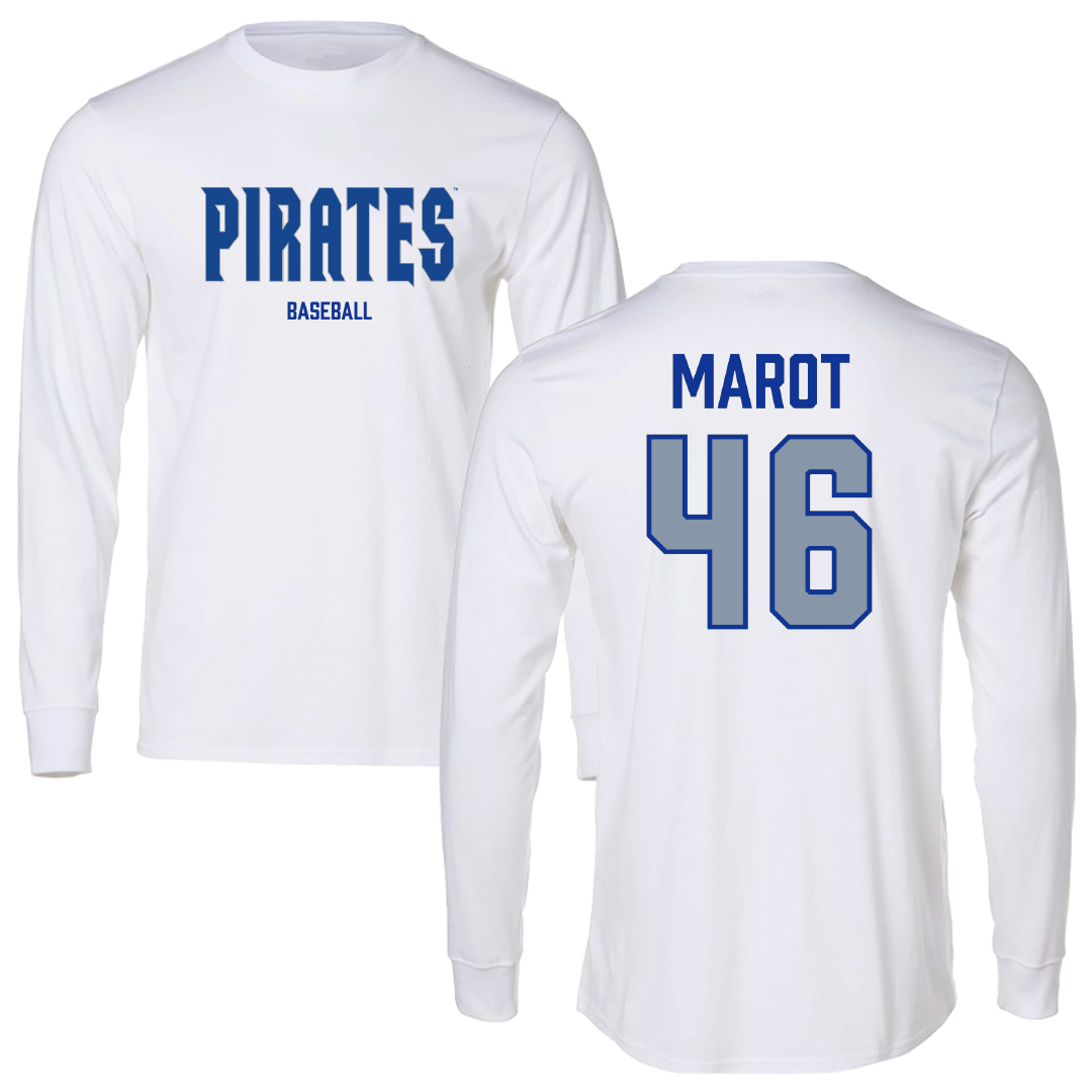 Seton Hall University Baseball White Long Sleeve - #46 Jordan Marot