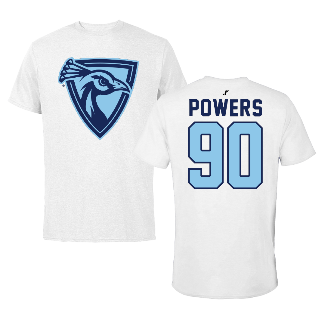Upper Iowa University Football White Performance Tee - #90 Braden Powers