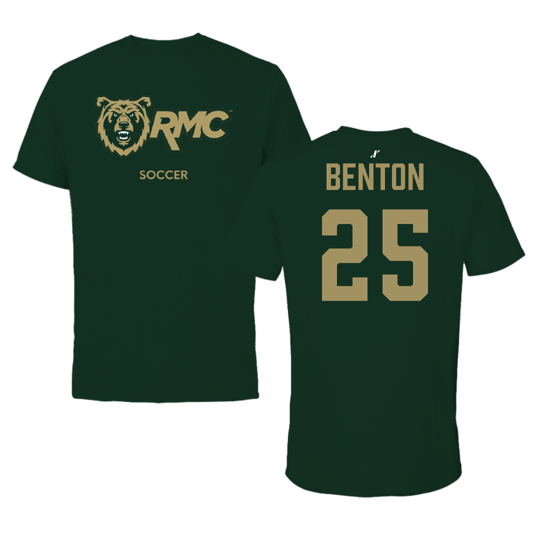 Rocky Mountain College Soccer (M) Forest Green Performance Tee - #25 Aidan Benton