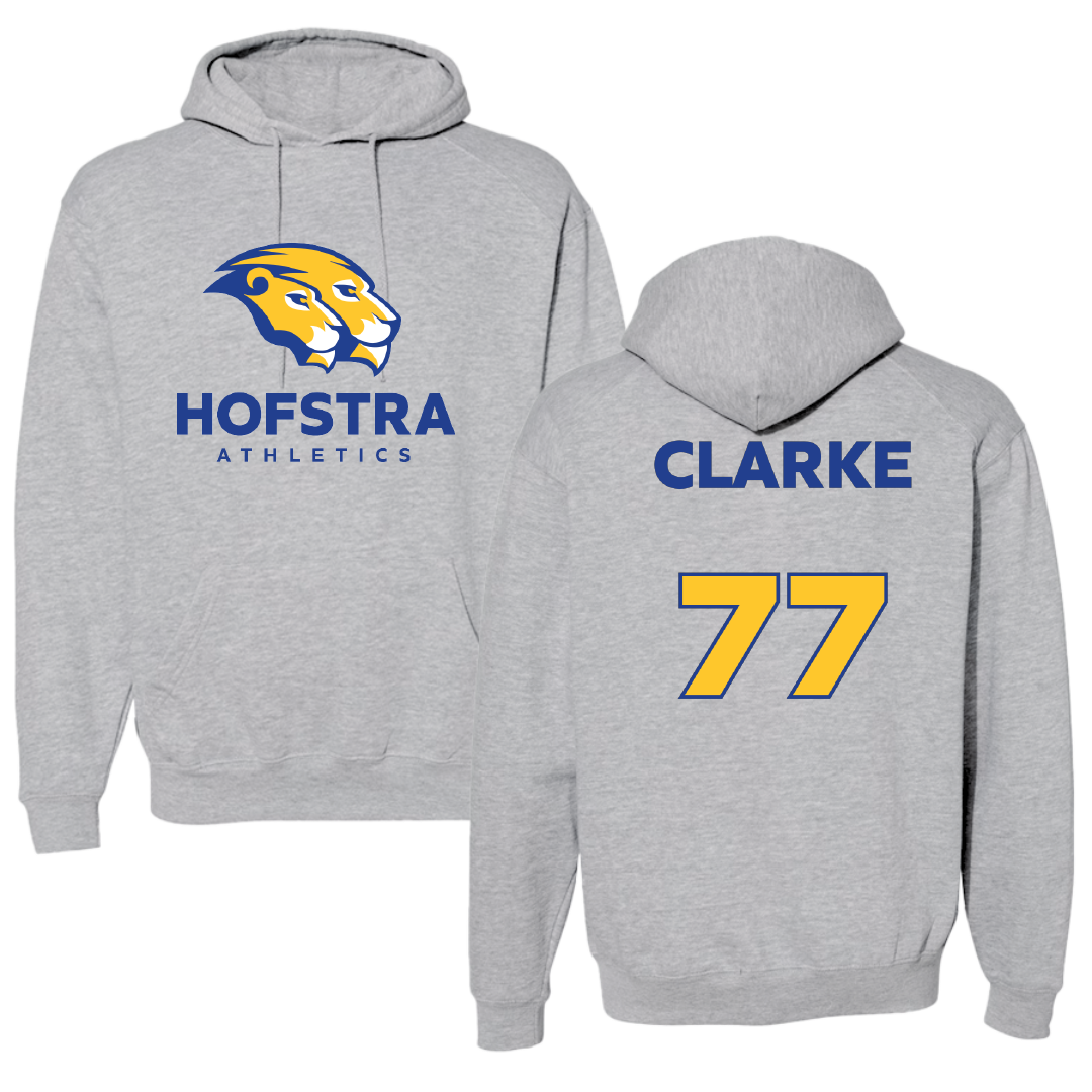 Hofstra University Lacrosse (M) Sport Gray Hoodie - #77 Austin Clarke