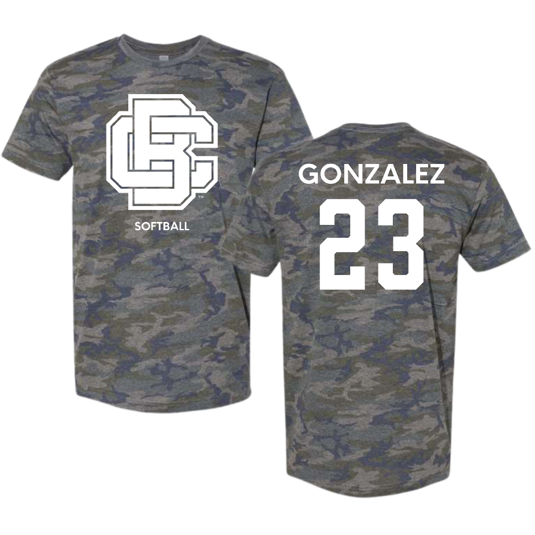 Bethune-Cookman University Softball Vintage Camo Tee - #23 Aysiah Gonzalez