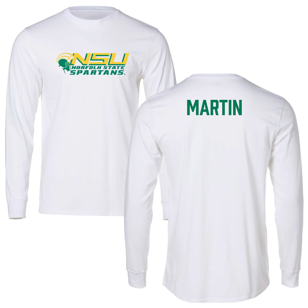 Norfolk State University TF and XC White Performance Long Sleeve - Jaelyn Martin