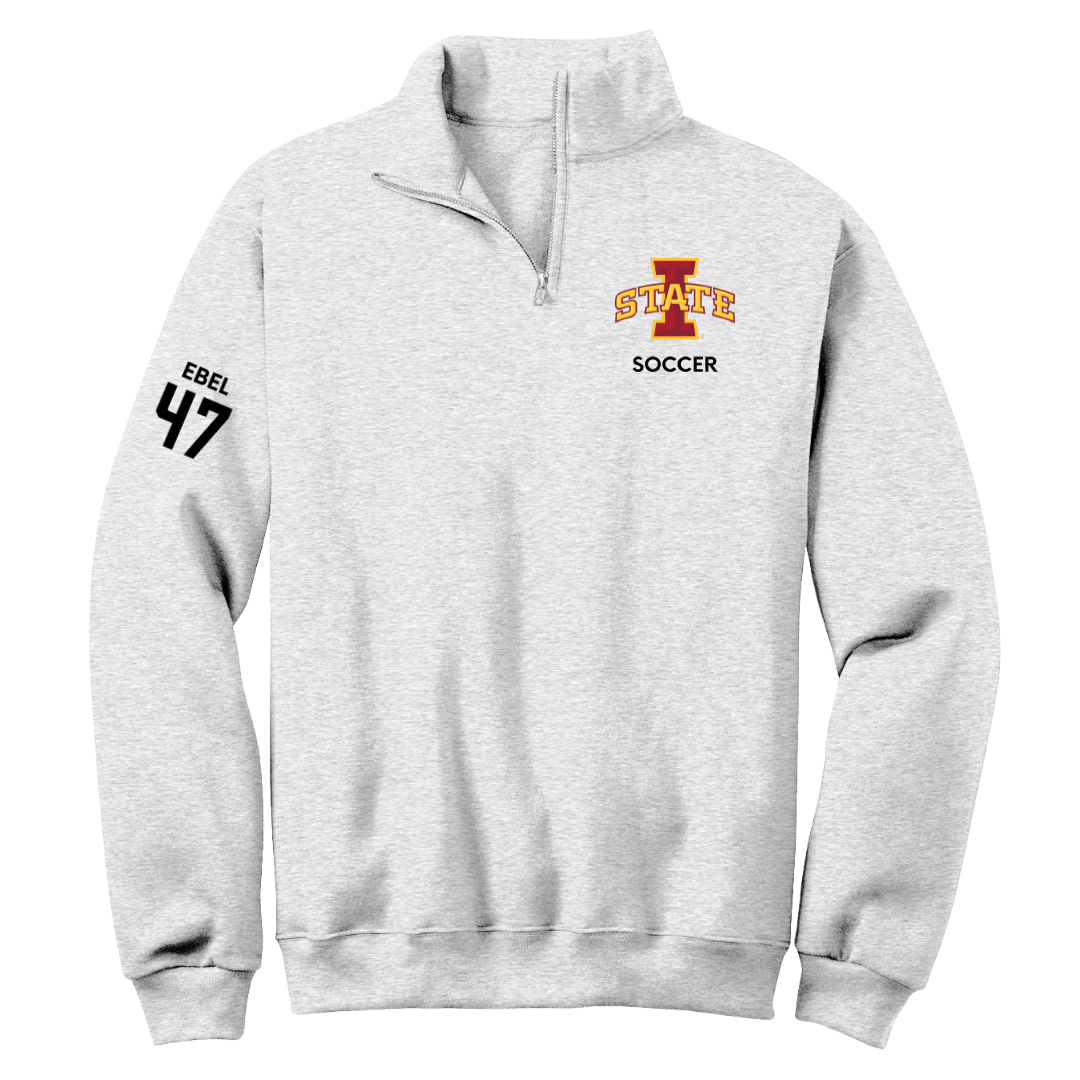 Iowa State University Football Light Gray Quarter-Zip - #47 Kooper Ebel