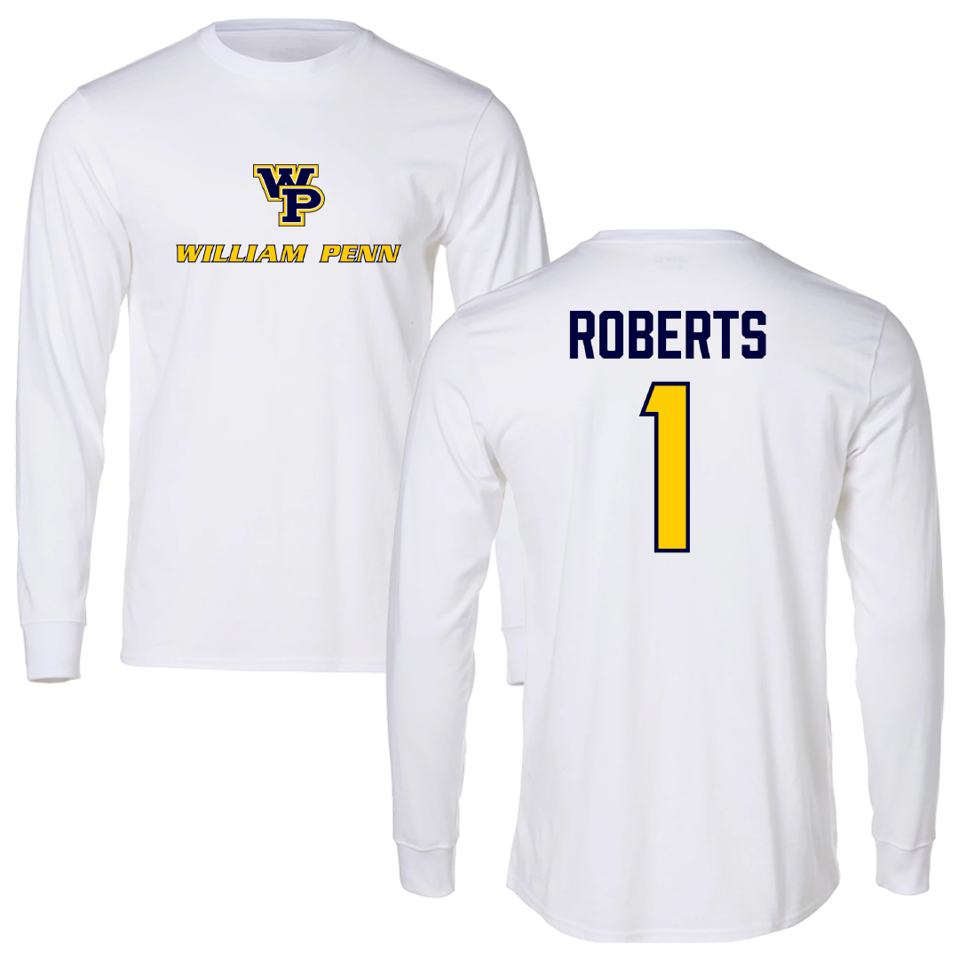 William Penn University Football White Long Sleeve - #1 Charles Roberts