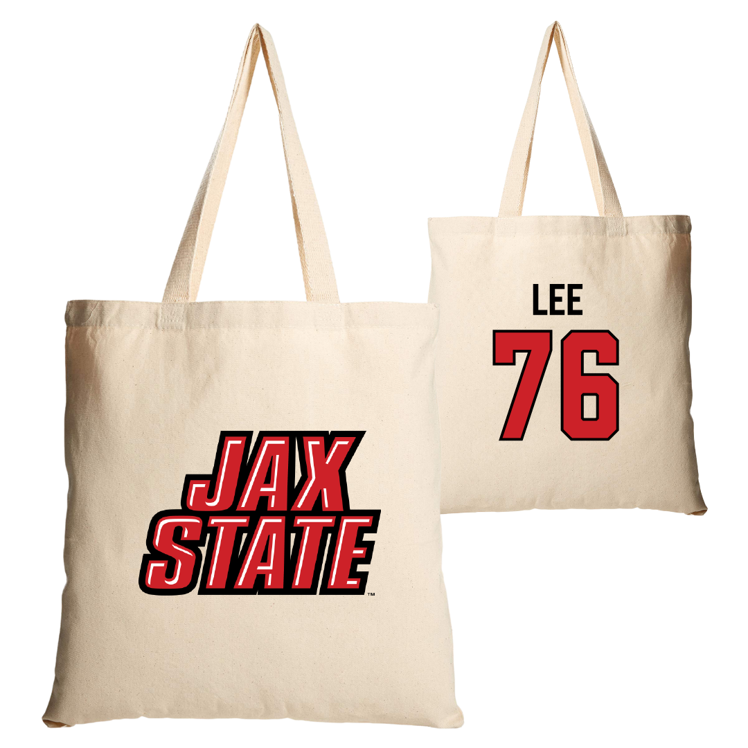 Jacksonville State University Football Tan Canvas Tote Bag - #76 Marvin Lee