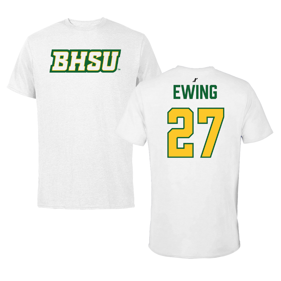 Black Hills State University Football White Tee - #27 Ryan Ewing