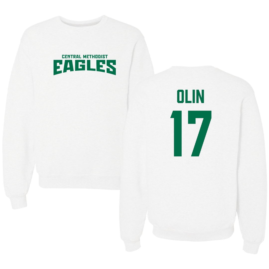 Central Methodist University Soccer (M) White Classic Crewneck - #17 Milton Olin