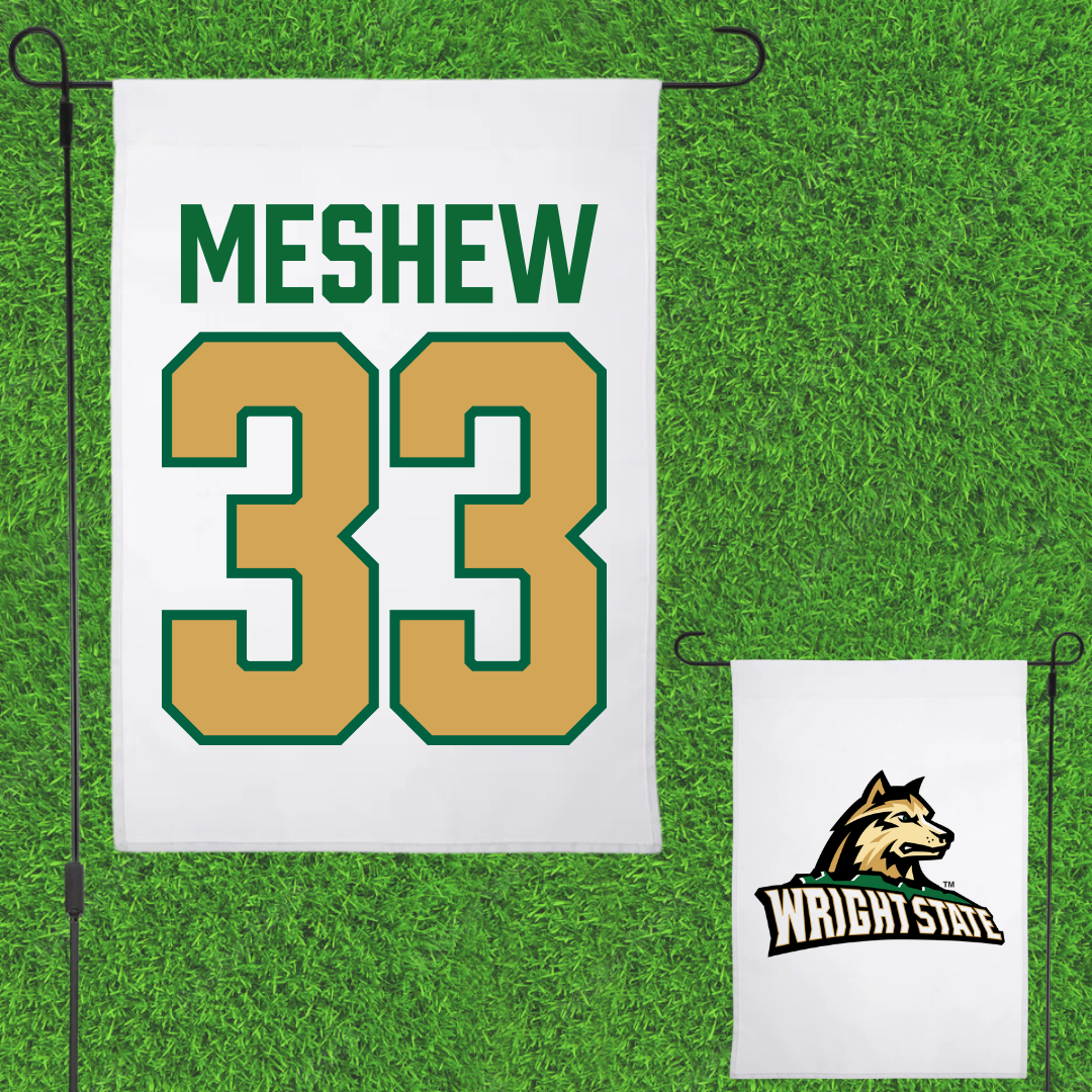 Wright State University Bowling White Garden Flag - #33 Addyson Meshew