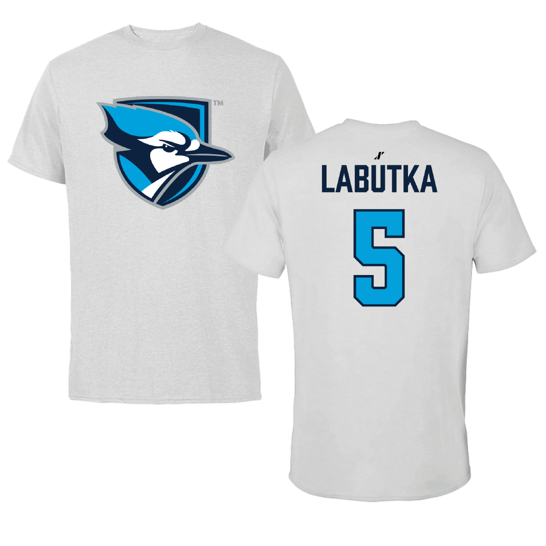 Elmhurst University Baseball Light Gray Tee - #5 Benjamin Labutka