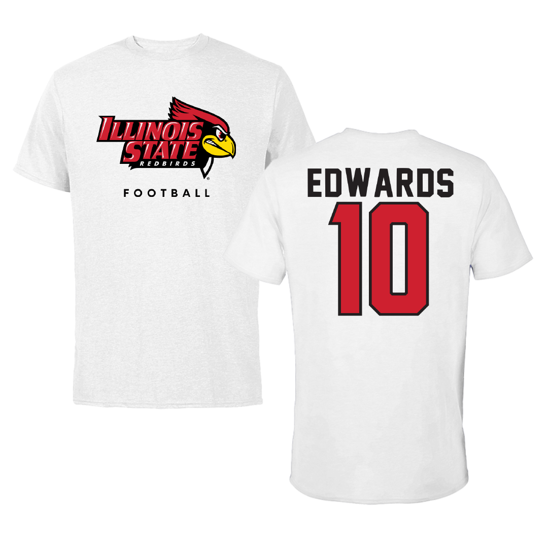 Illinois State University Football White Tee - #10 Reese Edwards