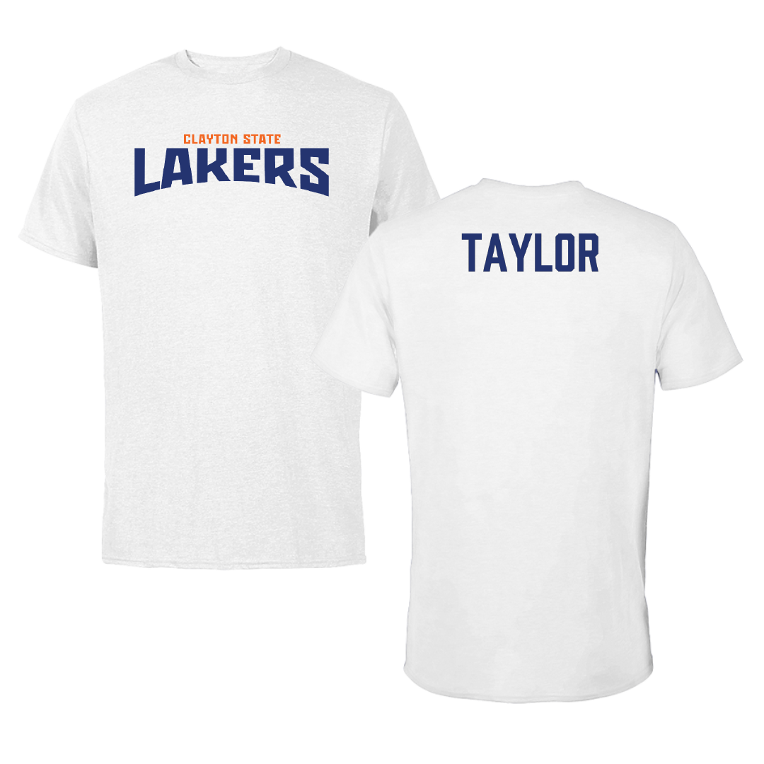 Clayton State University TF and XC White Classic Performance Tee - Isaiah Taylor