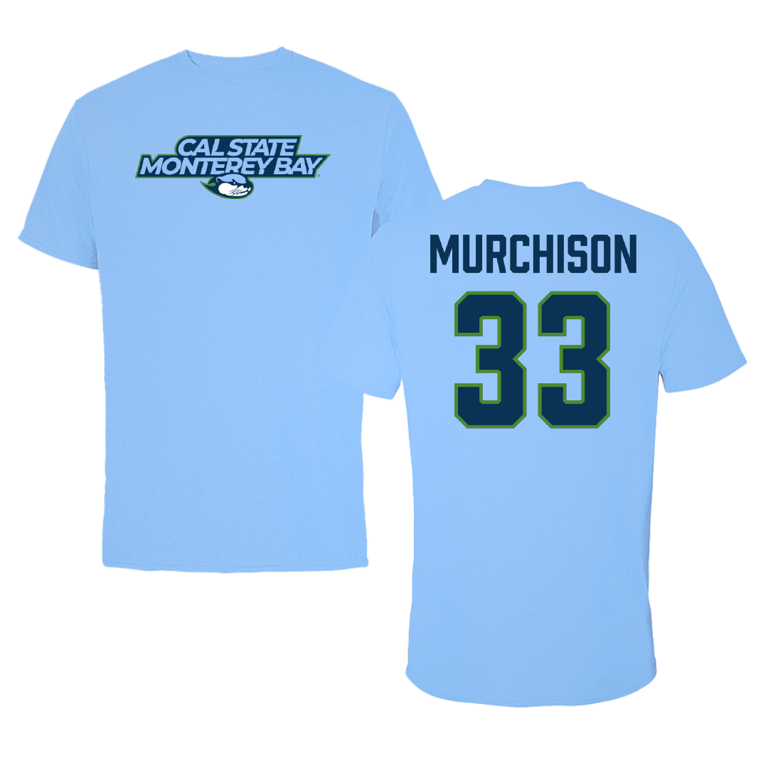 Cal State Monterey Bay Baseball Carolina Blue Performance Tee - #33 Cole Murchison