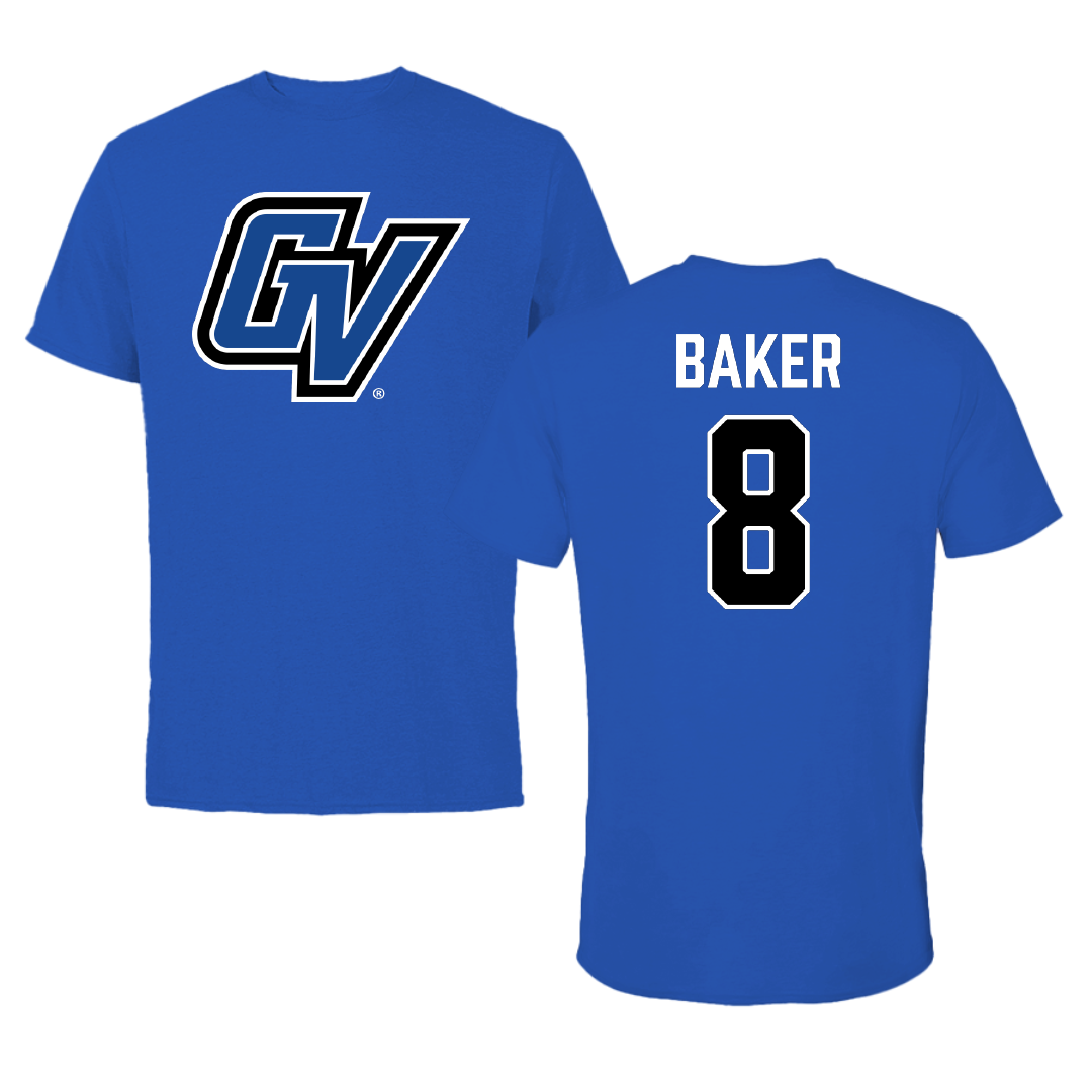 Grand Valley State University Volleyball Blue Tee - #8 Caroline Baker