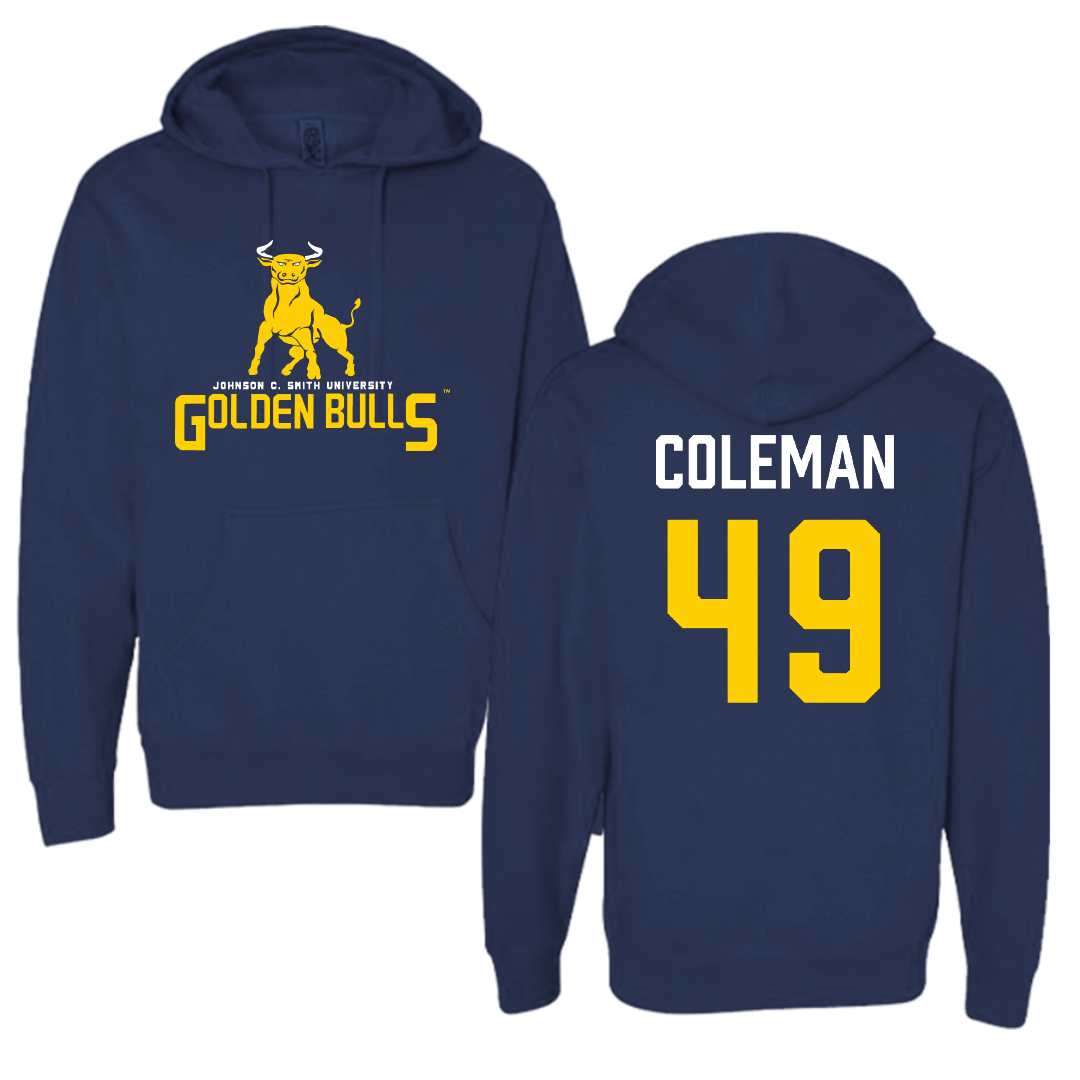 Johnson C. Smith University Football Navy Hoodie - #49 Jaylen Coleman