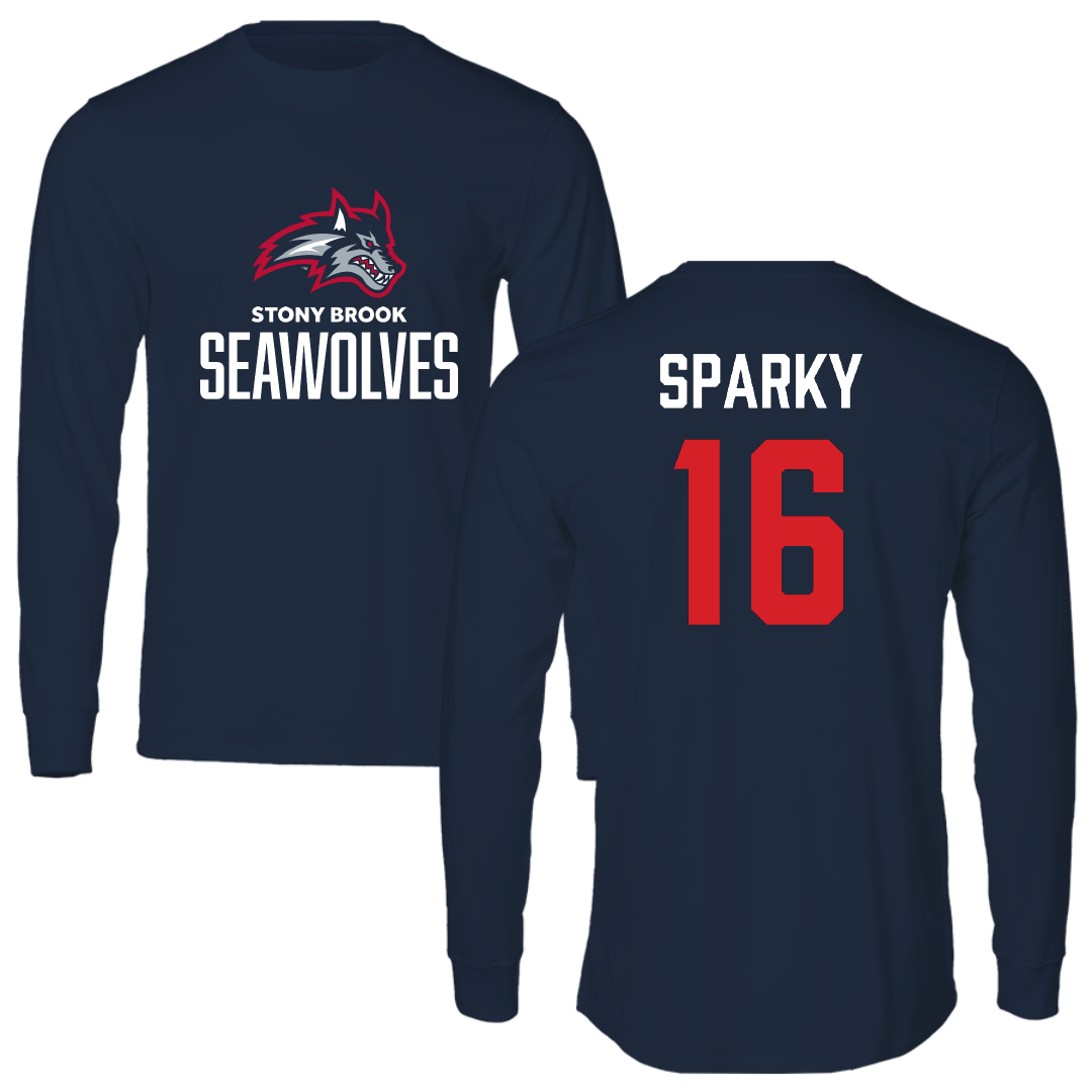 Stony Brook University Softball Navy Long Sleeve - #16 Melissa Sparky