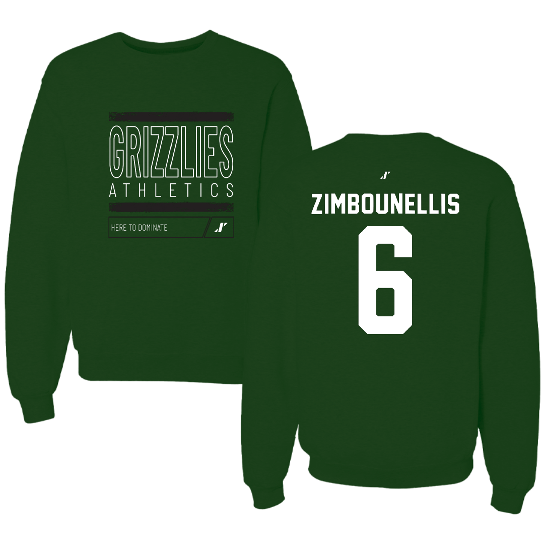 Adams State University Soccer Forest Green Dominate Crewneck - #6 Tyler Zimbounellis