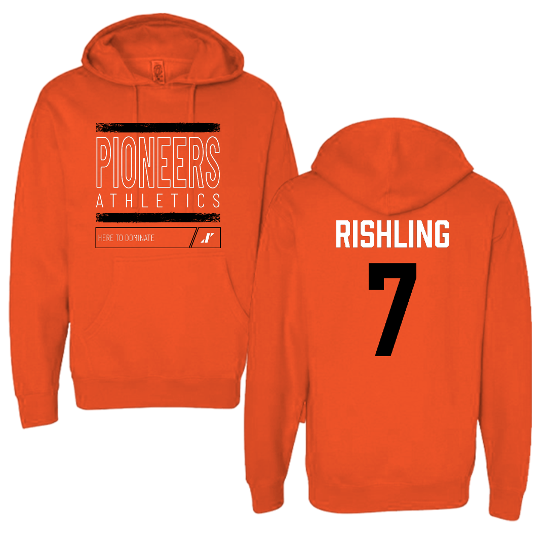 Tusculum University Soccer Orange Dominate Hoodie - #7 Addison Rishling