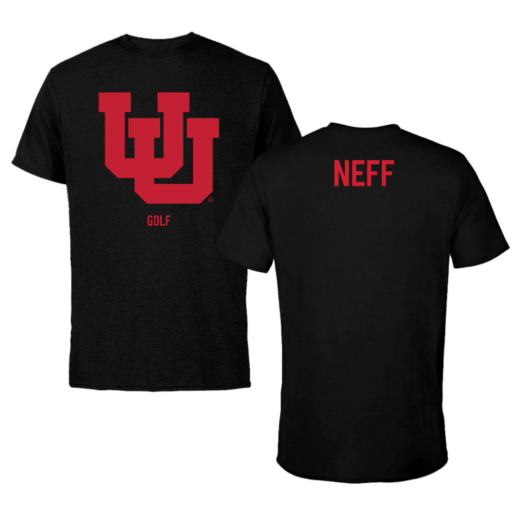 University of Utah Golf (M) Black Performance Tee - Zack Neff
