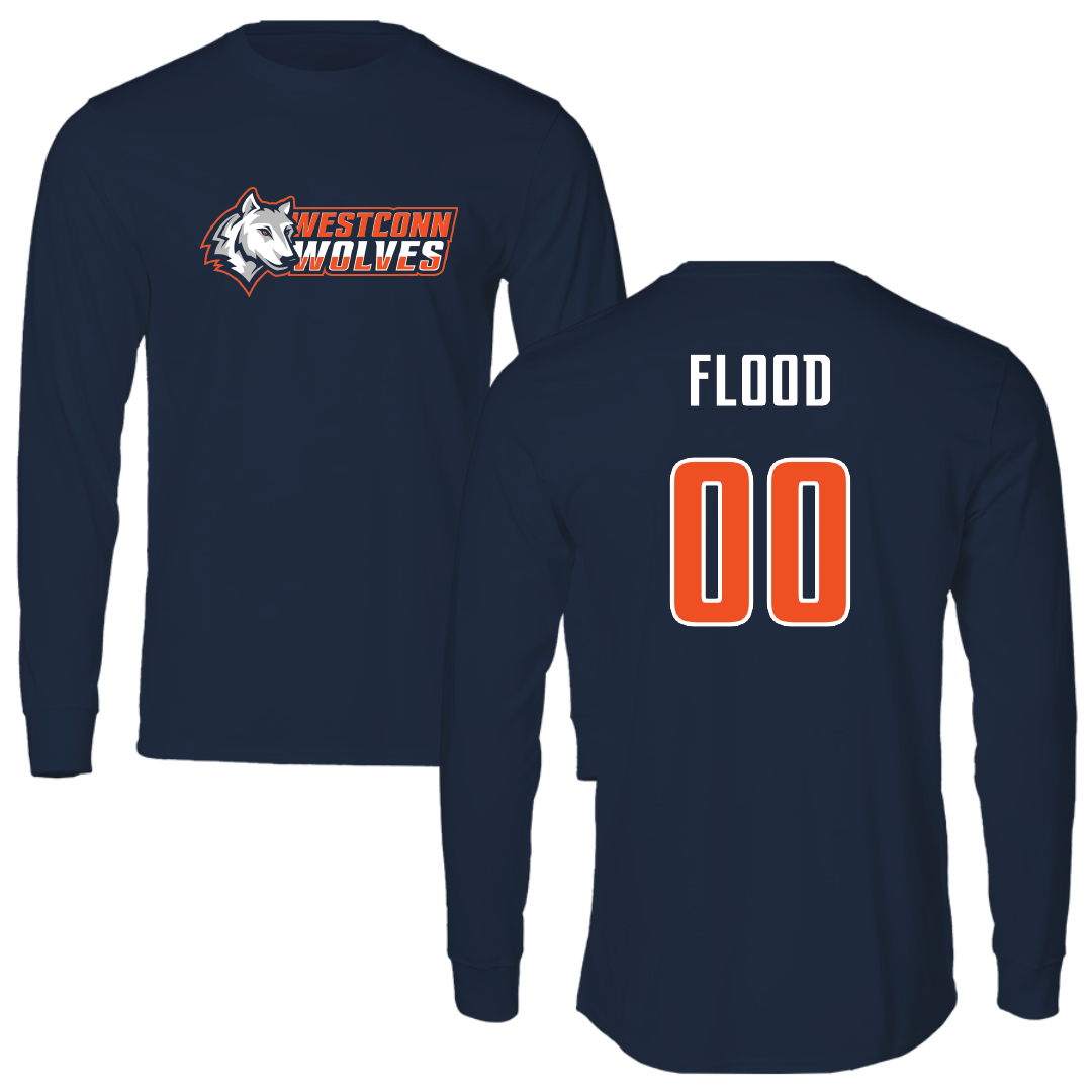 Western Connecticut State University Soccer Navy Performance Long Sleeve - #00 Ashlyn Flood