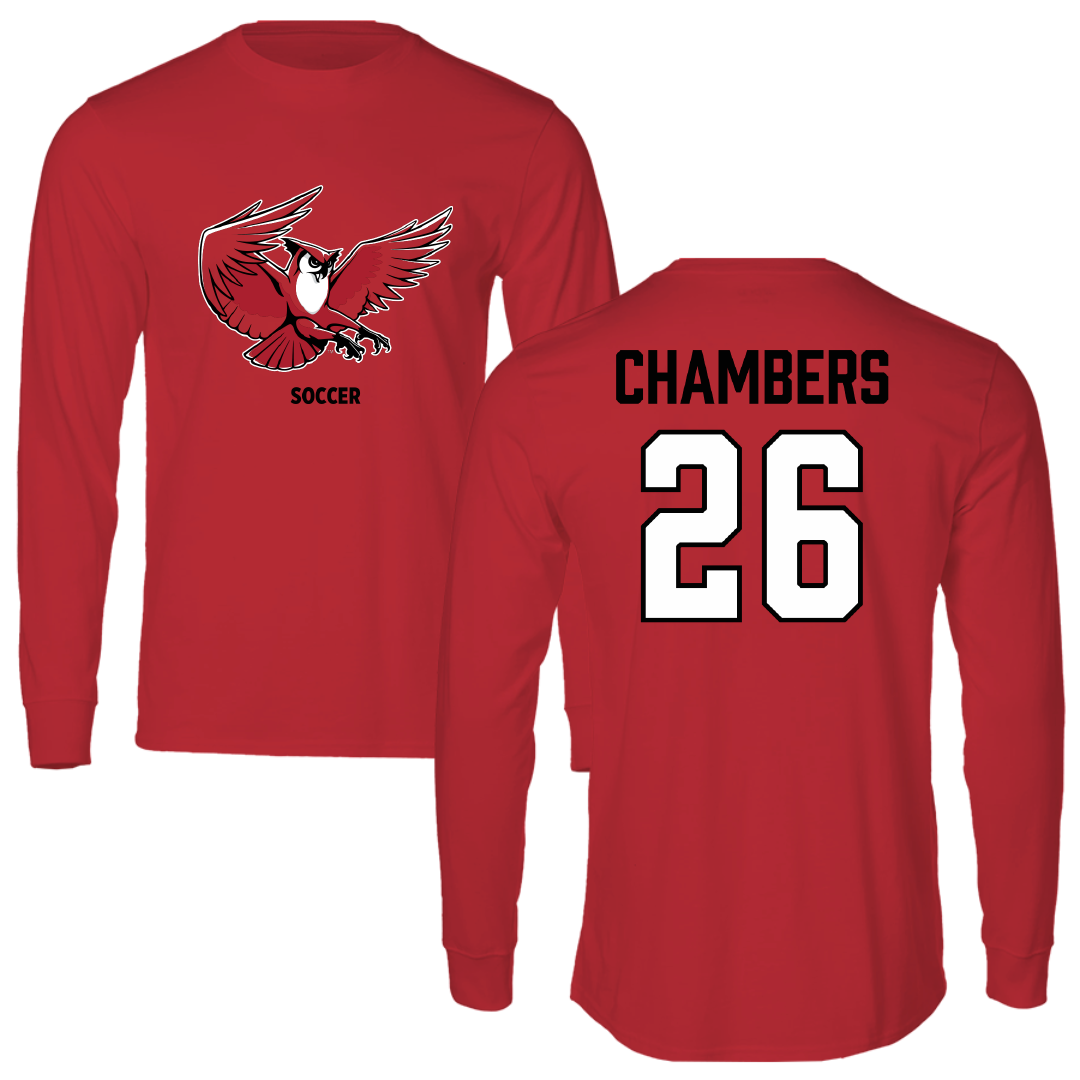 Keene State College Soccer (M) Red Performance Long Sleeve - #26 Dylan Chambers