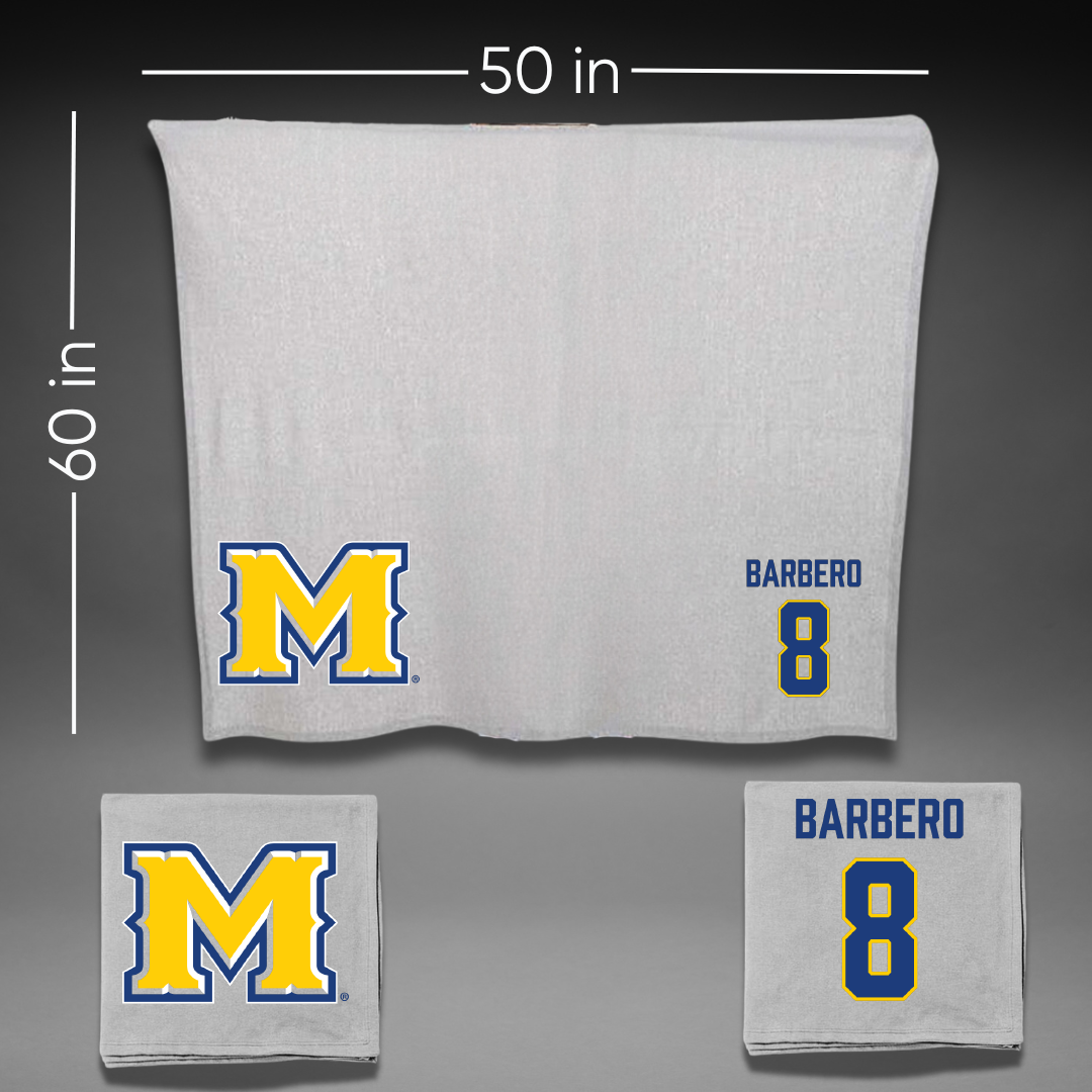 McNeese State University Baseball Gray Blanket - #8 Danny Barbero