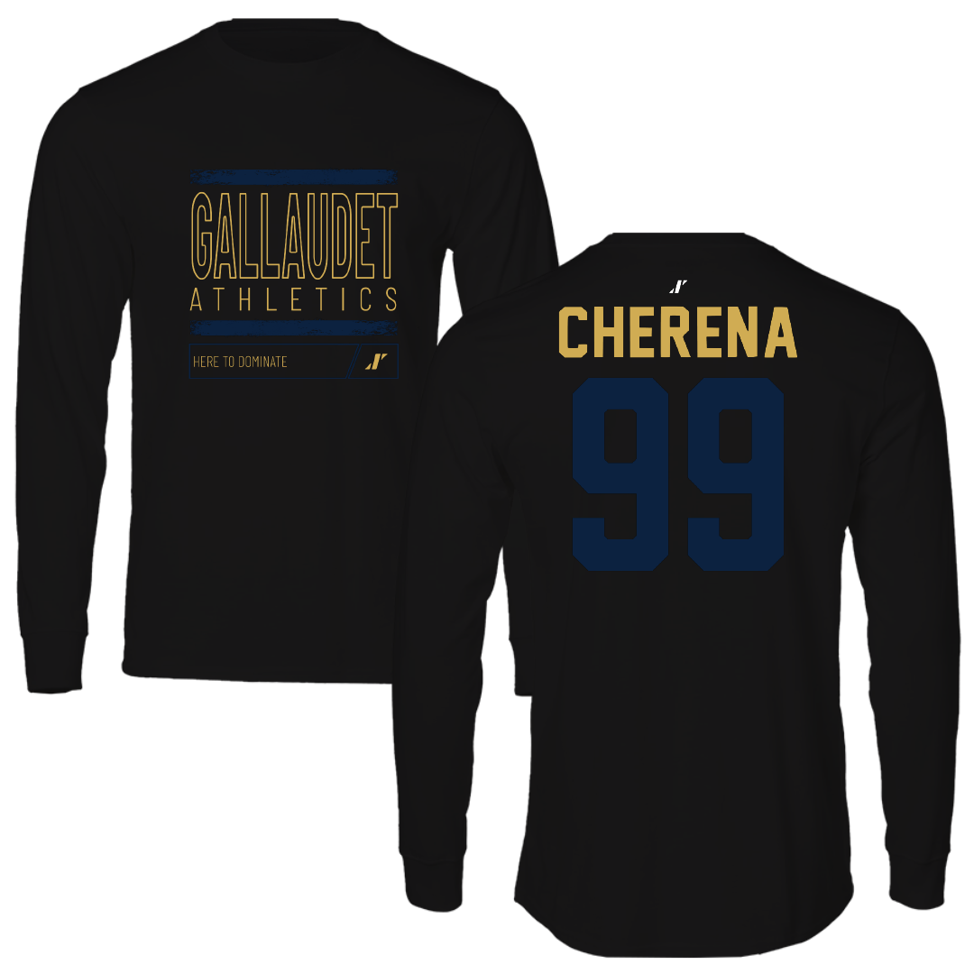 Gallaudet University Softball Black Dominate Long Sleeve - #99 Lou Cherena