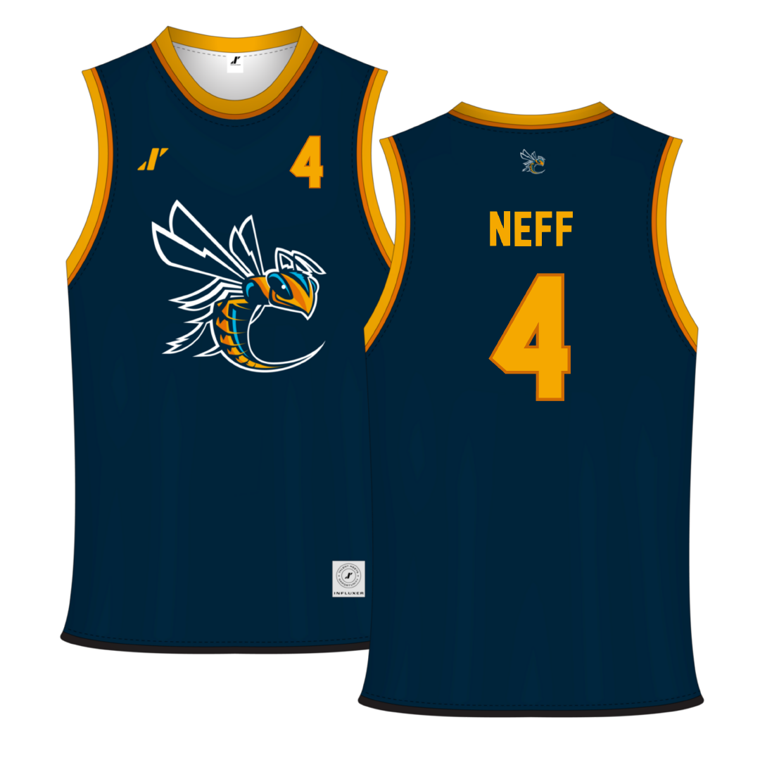 Cedarville University Navy Basketball Jersey - #4 Emma Neff