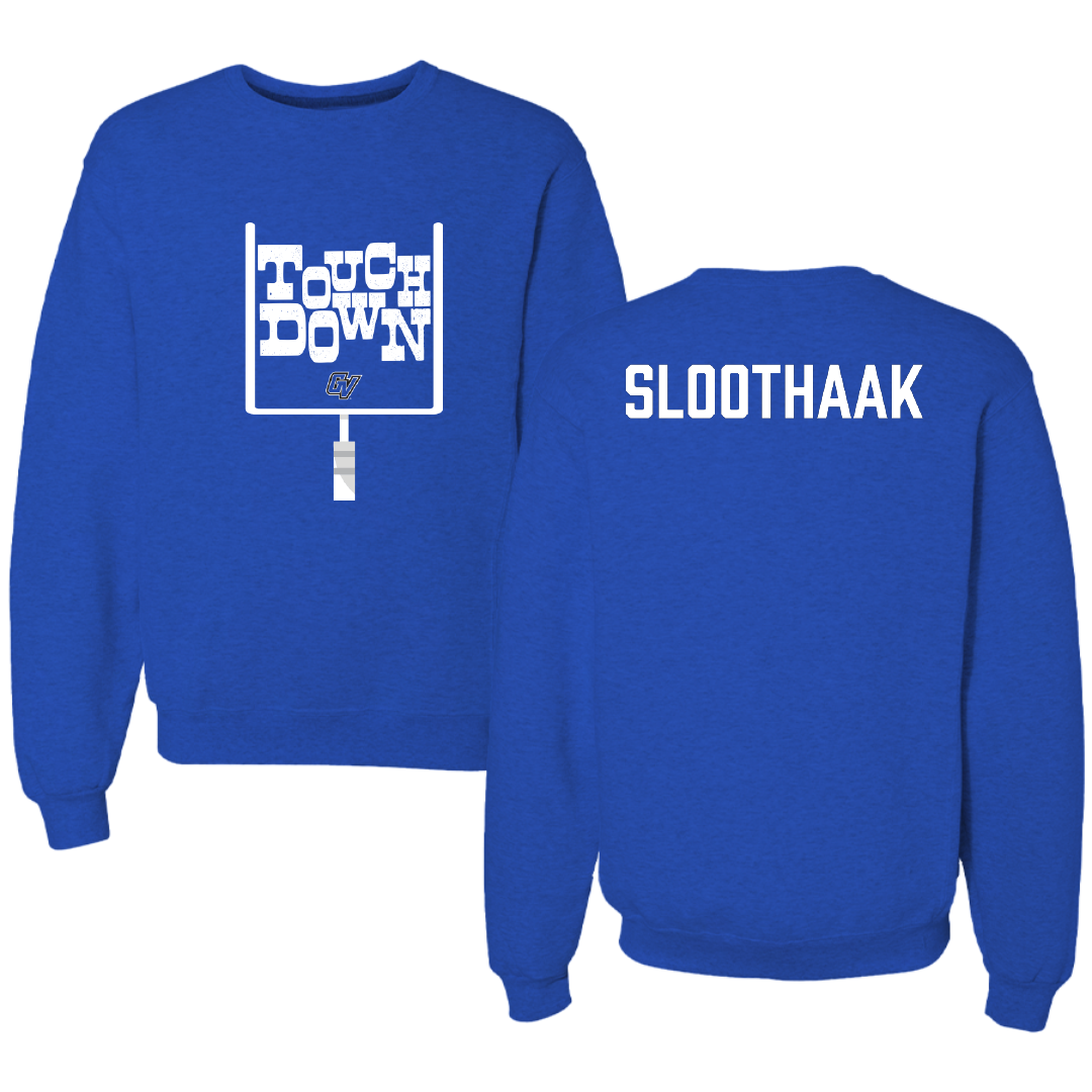Grand Valley State University Football Blue Touchdown Crewneck - Trey Sloothaak