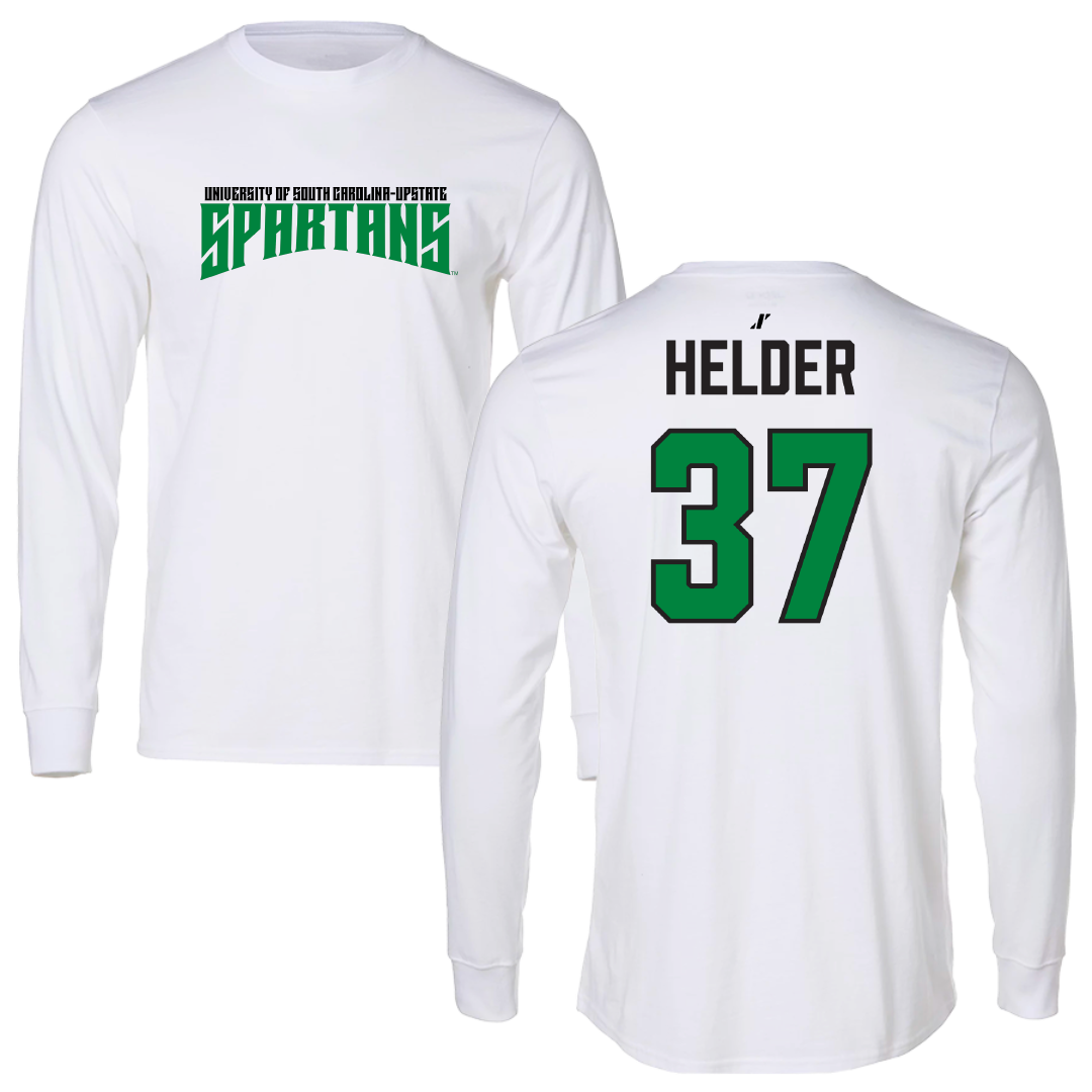University of South Carolina-Upstate Baseball White Classic Long Sleeve - #37 Gabe Helder