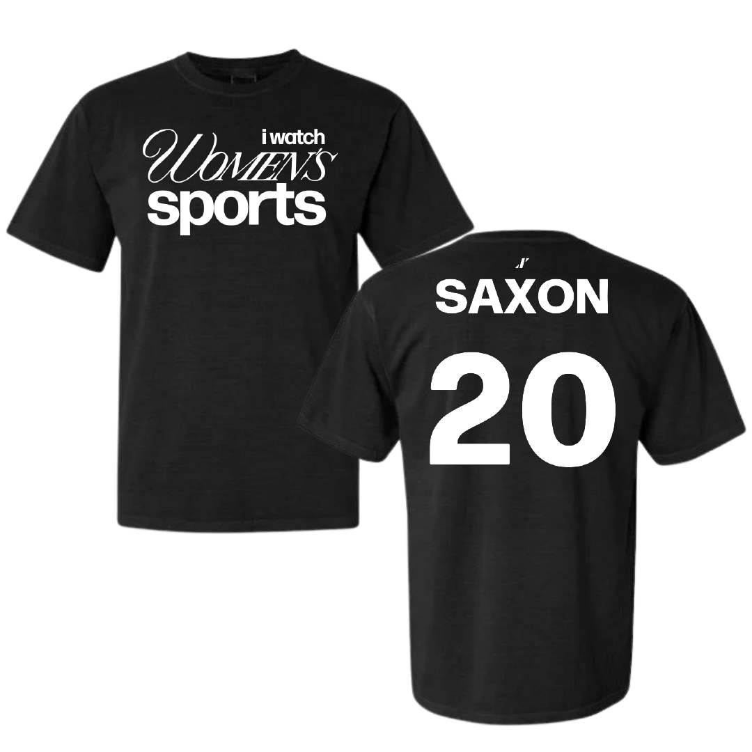 Angelo State University Soccer Black WHM Comfort Colors Tee - #20 Harper Saxon