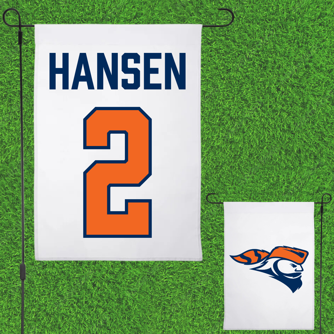 Carroll University Soccer White Garden Flag - #2 Leah Hansen