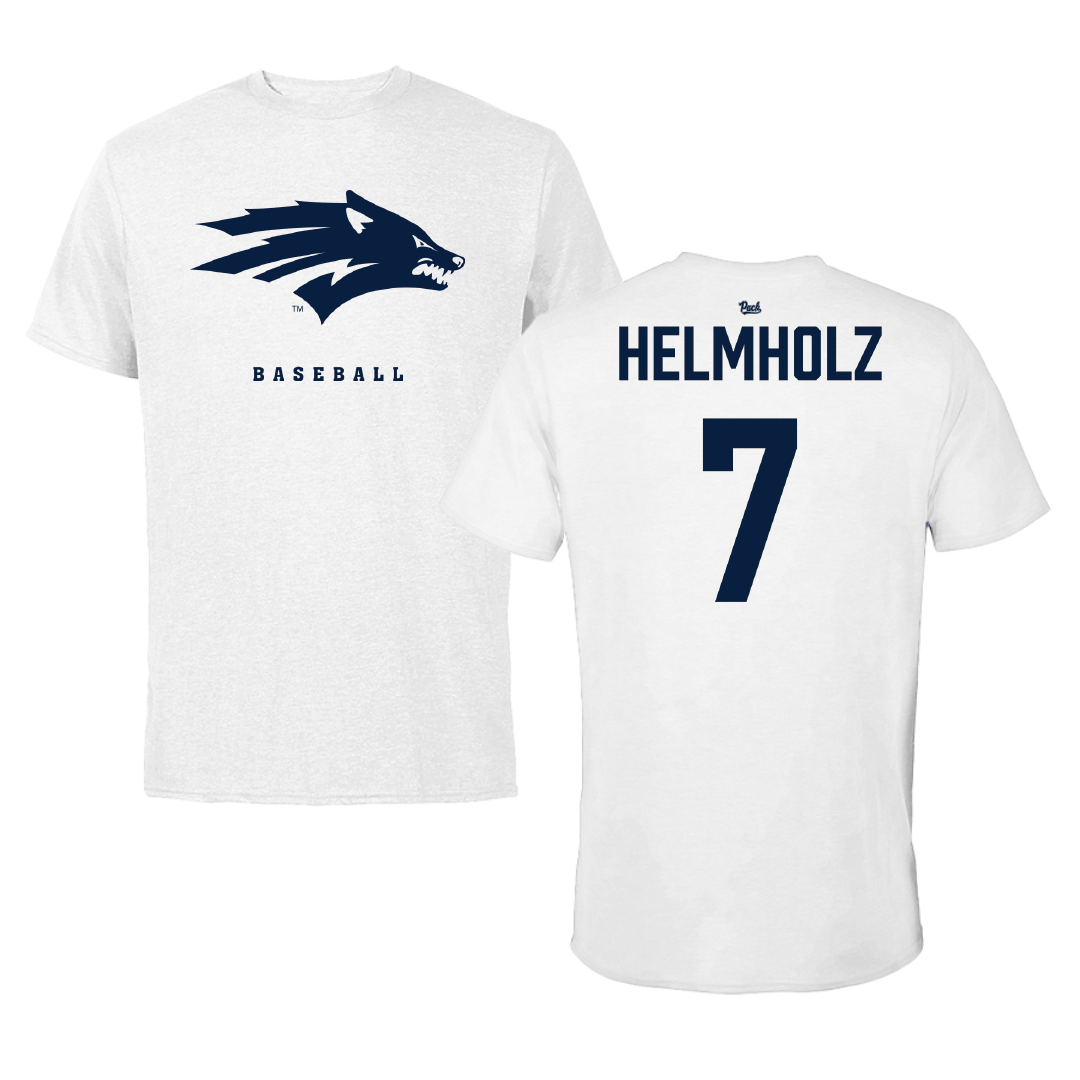 University of Nevada Baseball White Tee - #7 Jack Helmholz
