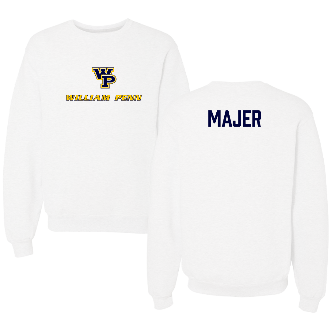 William Penn University Bowling (M) White Crewneck - Aidan Majer