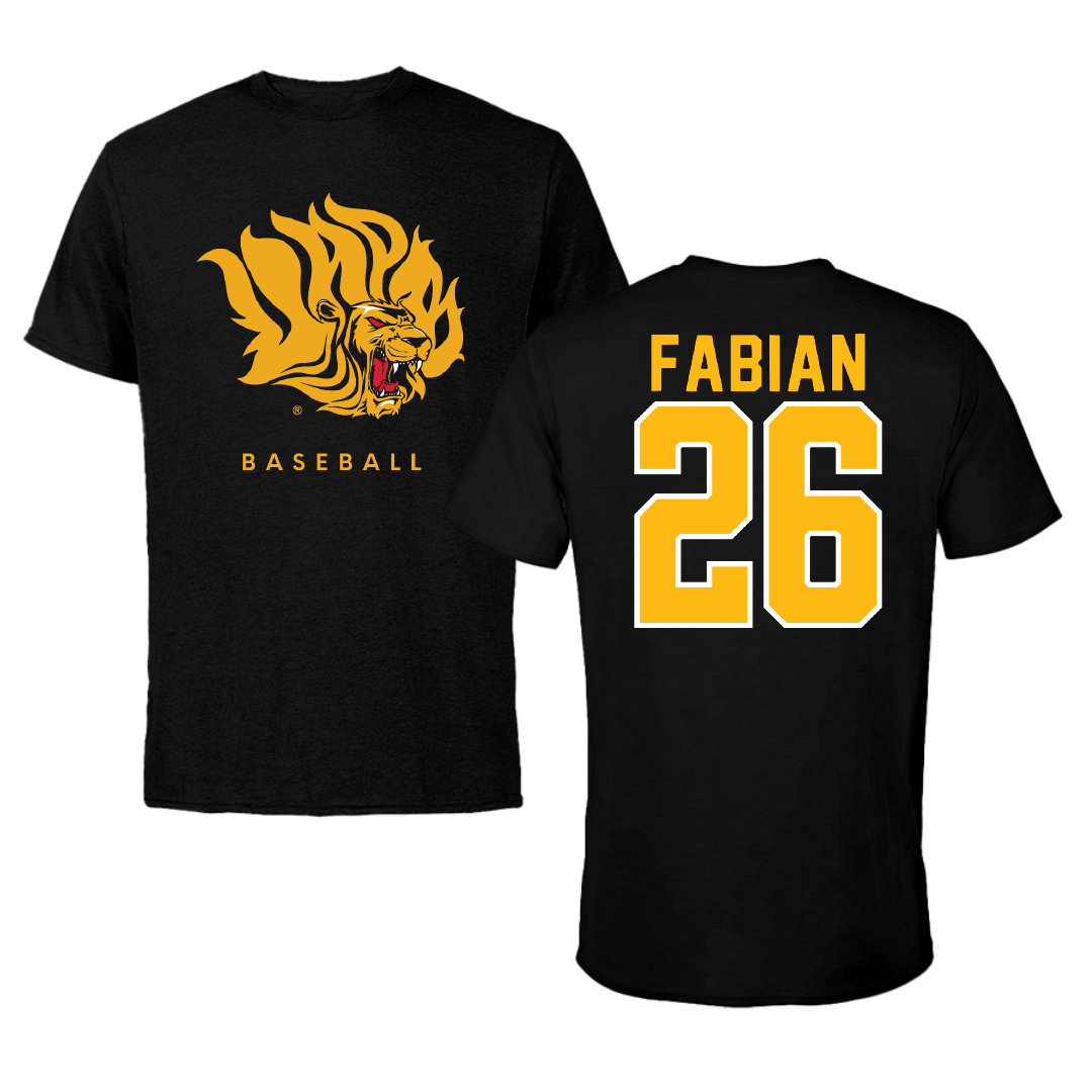 University of Arkansas-Pine Bluff Baseball Black Tee - #26 Kenney Fabian