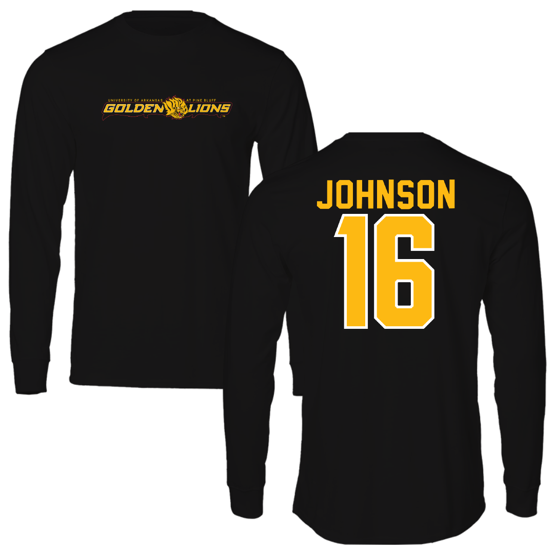 University of Arkansas-Pine Bluff Baseball Black Performance Long Sleeve - #16 Jaylon Johnson