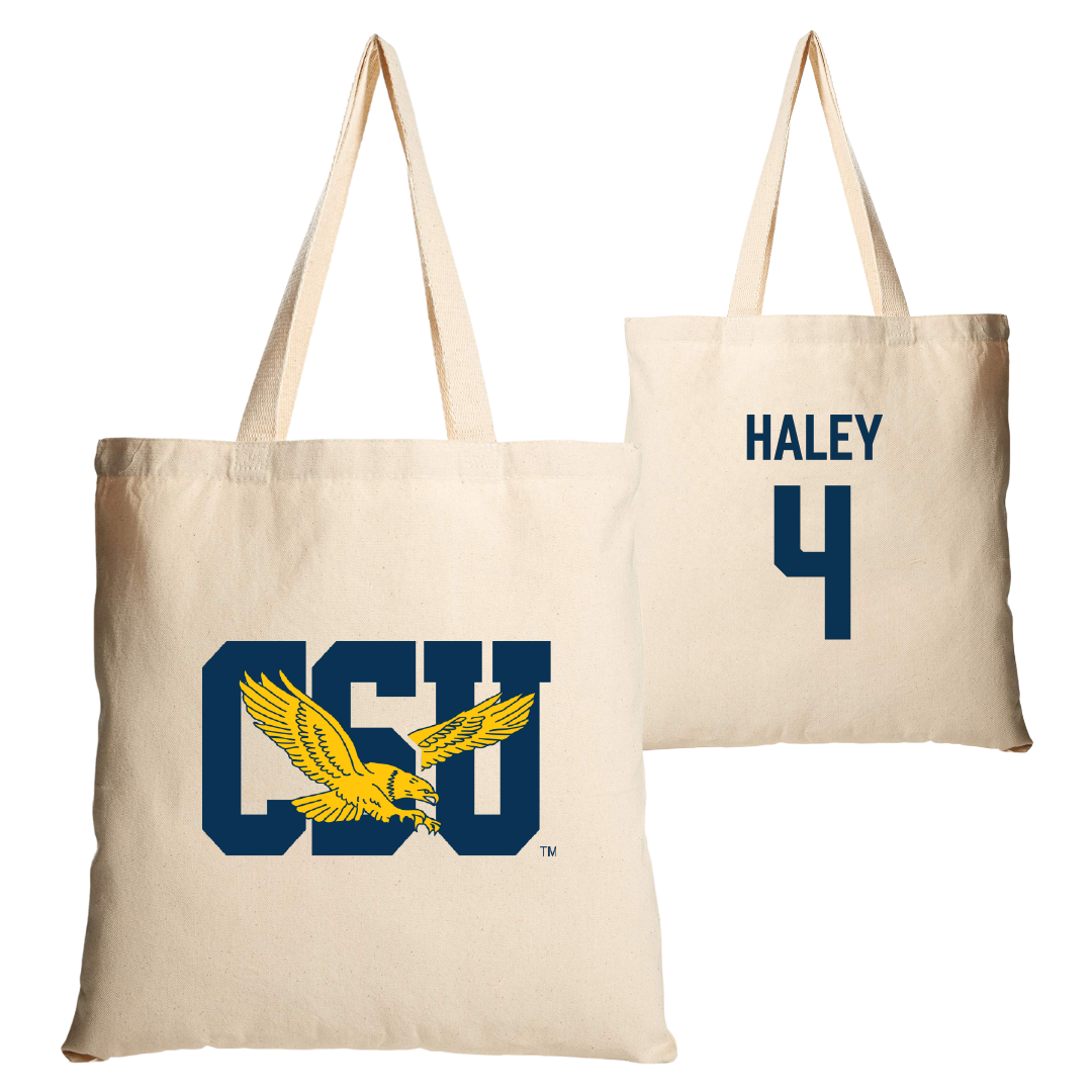 Coppin State University Softball Tan Canvas Tote Bag - #4 Aniyah Haley