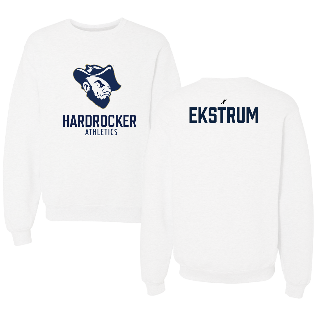 South Dakota Mines TF and XC White Crewneck - Drew Ekstrum