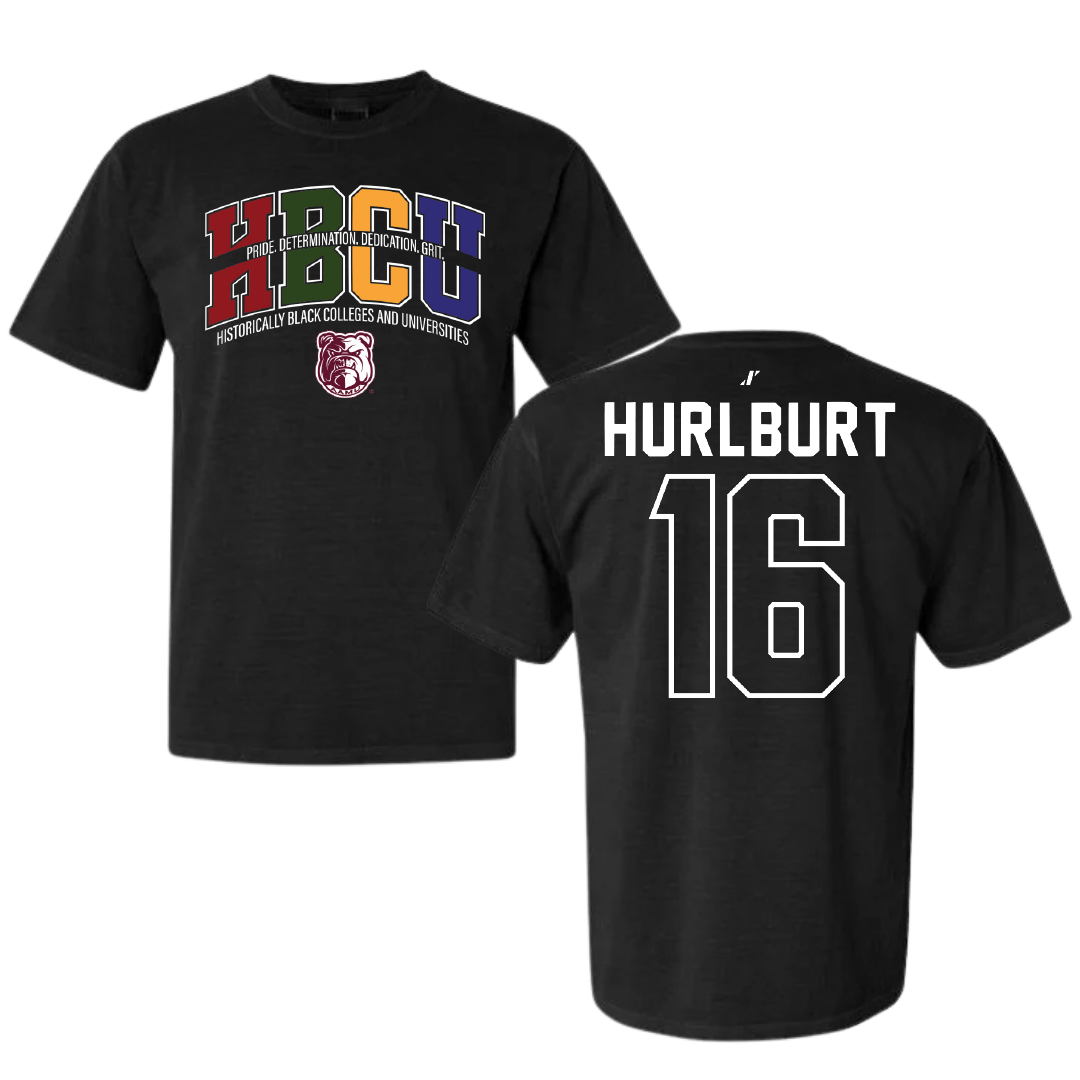 Alabama A&M University Baseball Black HBCU Comfort Colors Tee - #16 Evan Hurlburt