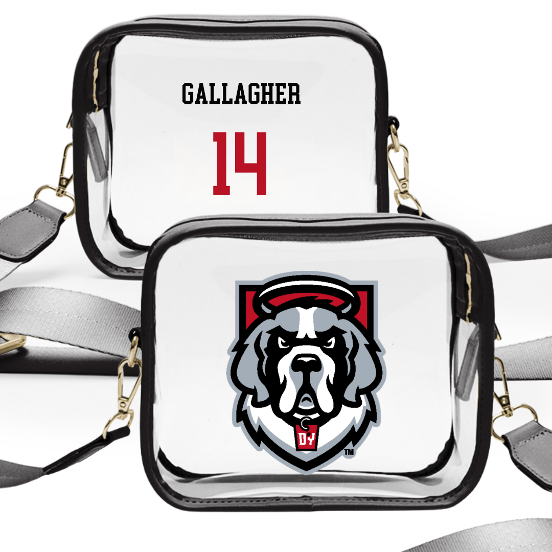 D'Youville University Soccer (W) Black Clear Stadium Bag - #14 Madelyn Gallagher