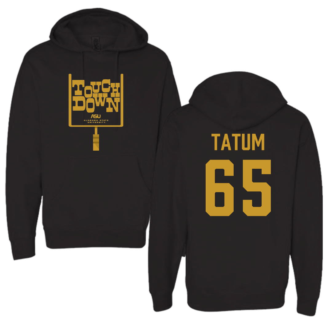 Alabama State University Football Black Touchdown Hoodie - #65 Jvyon Tatum