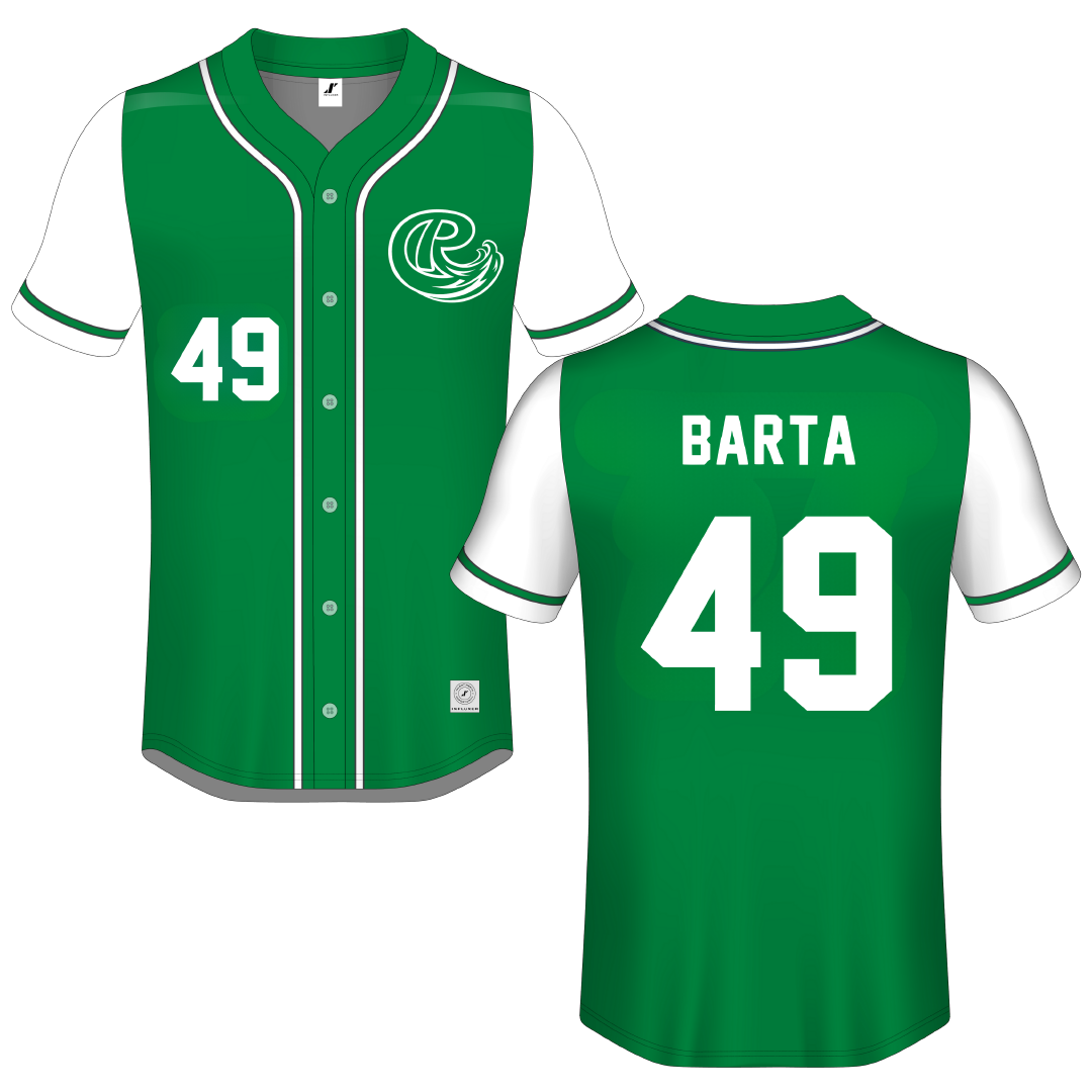 Roosevelt University Green Button-Down Jersey - #49 Joshua Barta