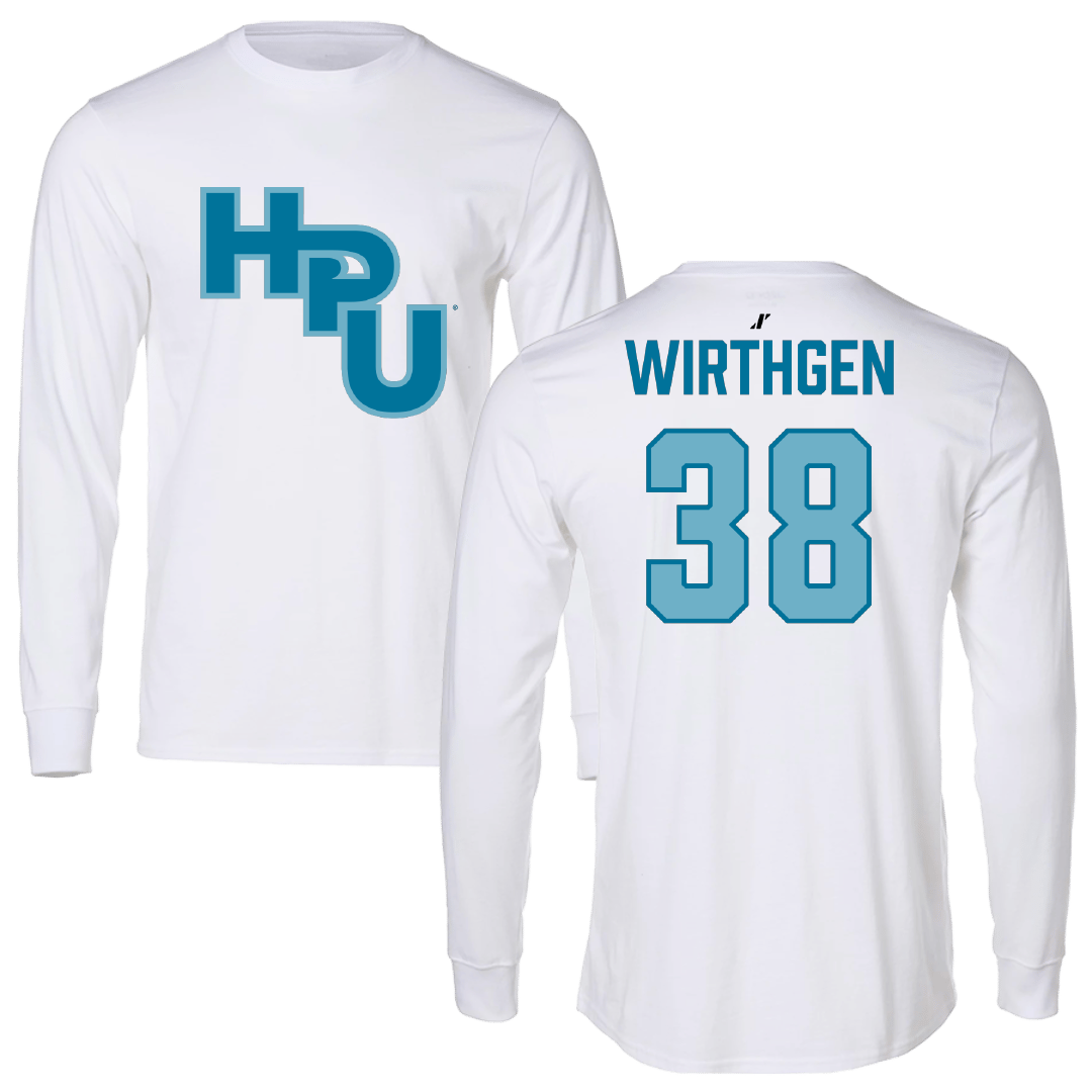 Hawaii Pacific University Baseball White Long Sleeve - #38 Brock Wirthgen